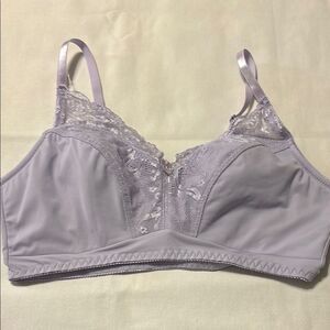 Rhonda Shear Purple Lace Trim Wireless Bra